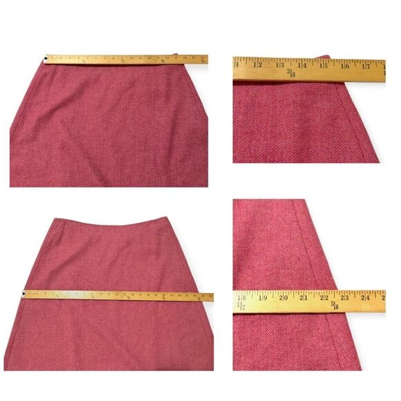 Pink Herringbone tweed wool wrap skirt, Tailored made, Size Large - Picture 10 of 10